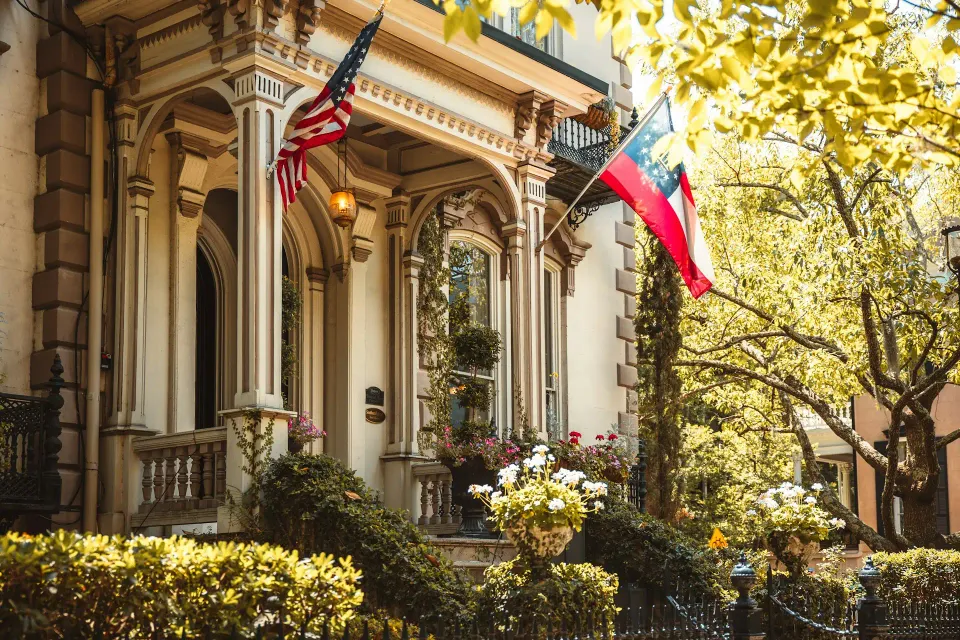 Historische Straße in Savannah Georgia