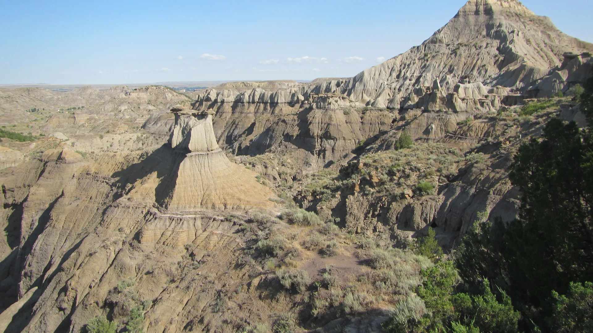 Erodierte Badlands und Hoodoos im Makoshika State Park im Osten Montanas