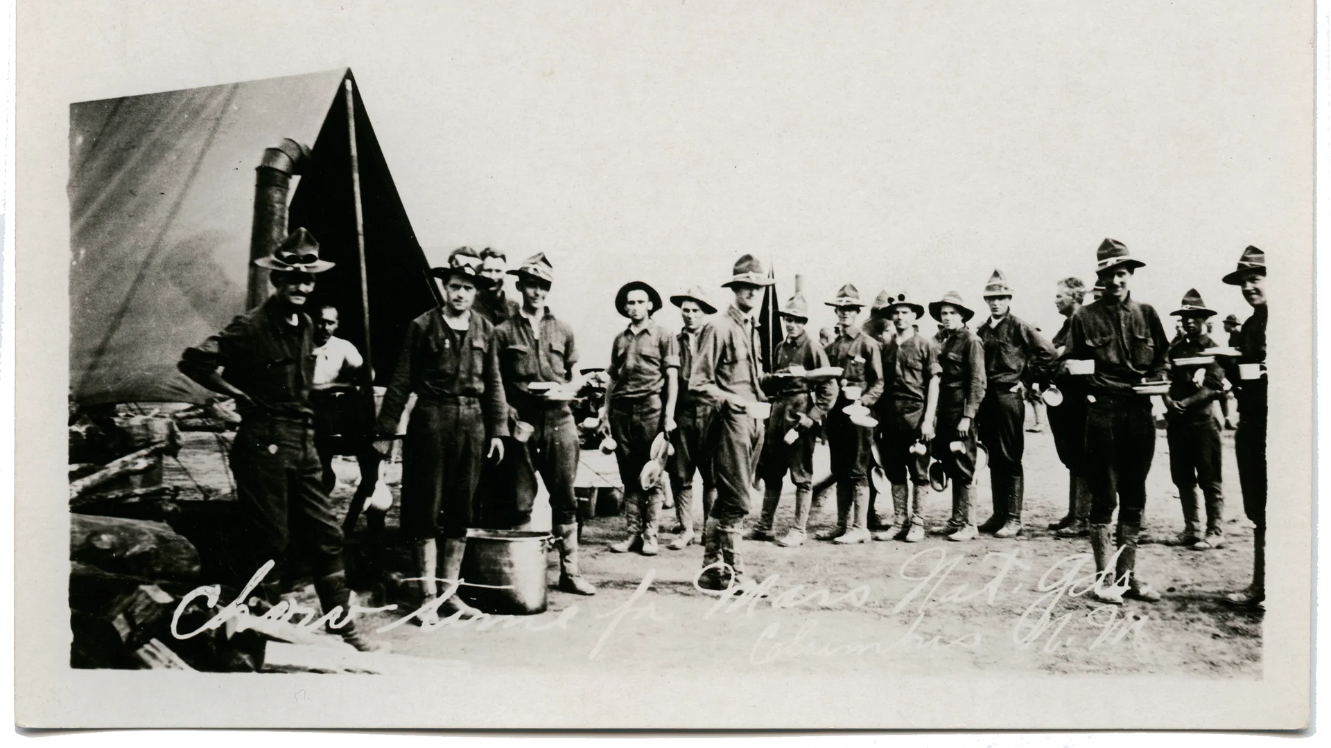 Historische Aufnahme von Angehörigen der Nationalgarde in Columbus in New Mexico um 1916