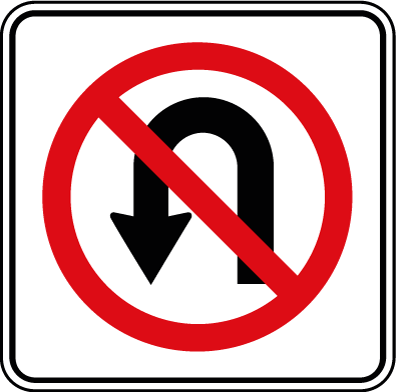 No U Turn Schild in den USA