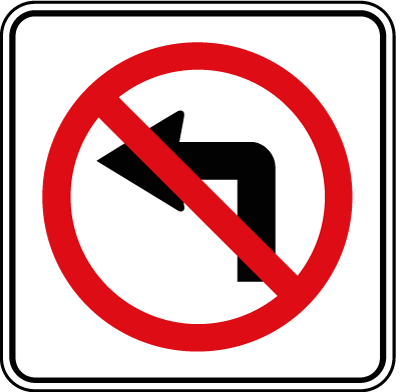 No Left Turn Schild in den USA