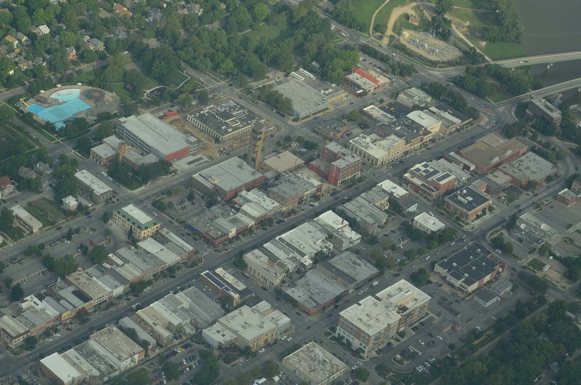 Aerial view Lawrence, Kansas