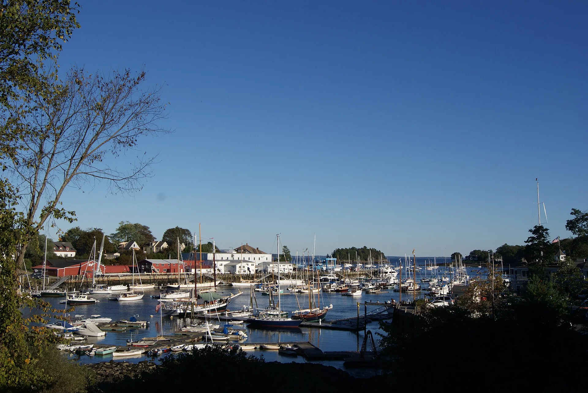 Camden Harbor, Camden, Maine, USA.