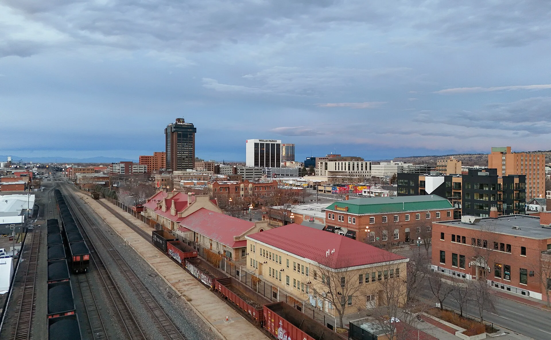 Billings, Montana skyline from the railyard