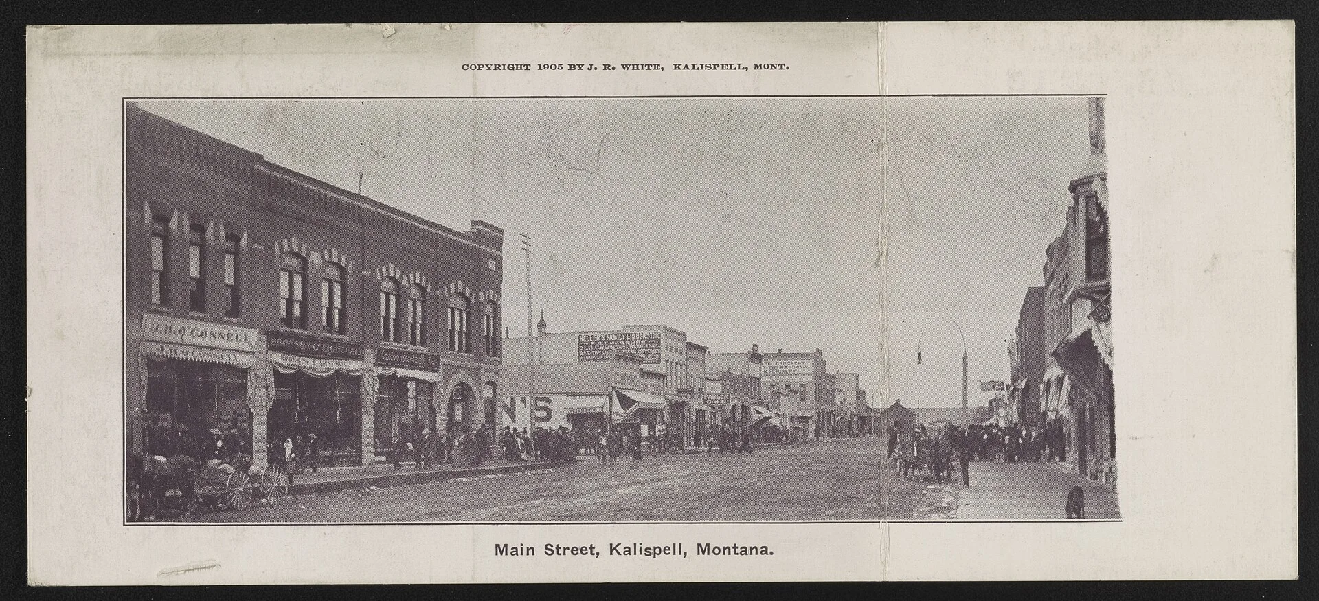 Title: Main Street, Kalispell, Montana
Abstract/medium: 1 photomechanical print (postcard)