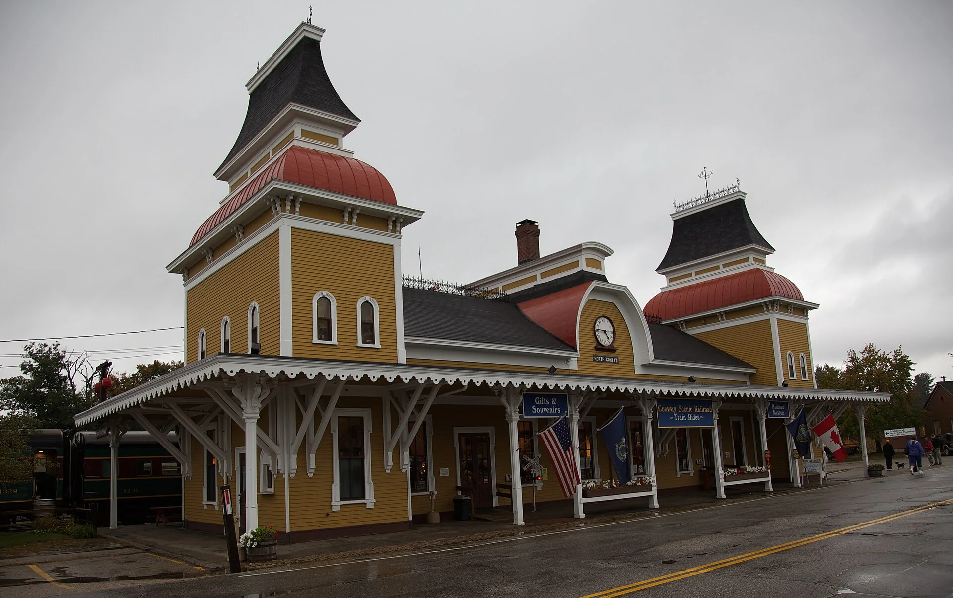 North Conway Railway Station in the center of North Conway Village has been regional landmark since its completion in 1874. In the late 19th Century, the railroad was an integral part of the rise of tourism in the White Mountains, New Hampshire. The Conway Scenic Railroad is a heritage railway in North Conway, New Hampshire. The railroad operates over two historic railway routes: a line from North Conway to Conway that was formerly part of the Conway Branch of the Boston and Maine Railroad, and a line from North Conway through Crawford Notch to Fabyan that was once part of the Mountain Division of the Maine Central Railroad. The Conway line is owned by Conway Scenic and the Mountain Division is owned by the State of New Hampshire. Russ Seybold is owner and president of the Conway Scenic.