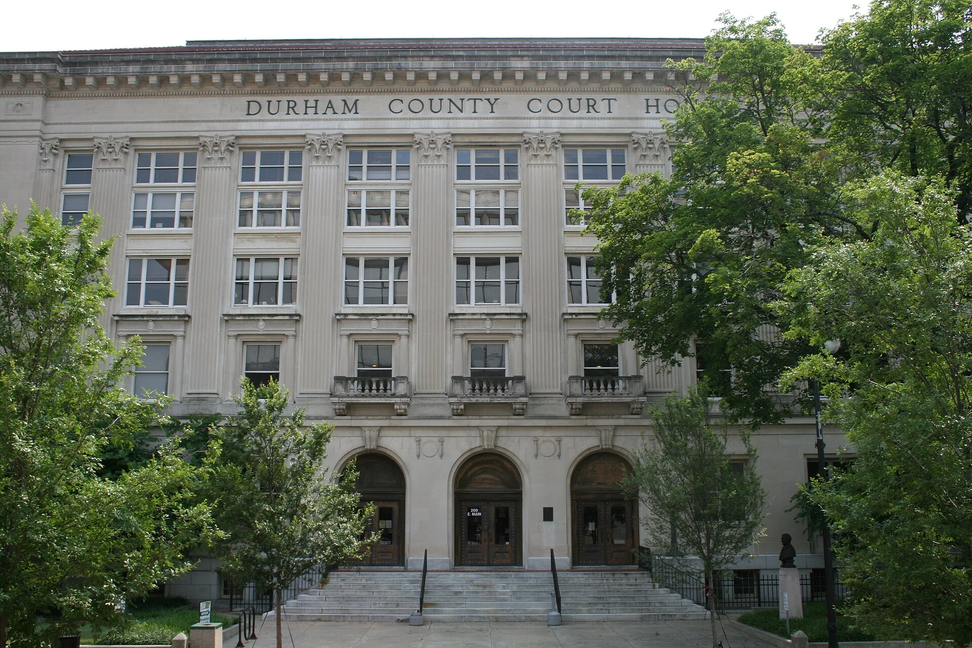 Durham County Courthouse at 200 East Main Street in Durham, North Carolina.