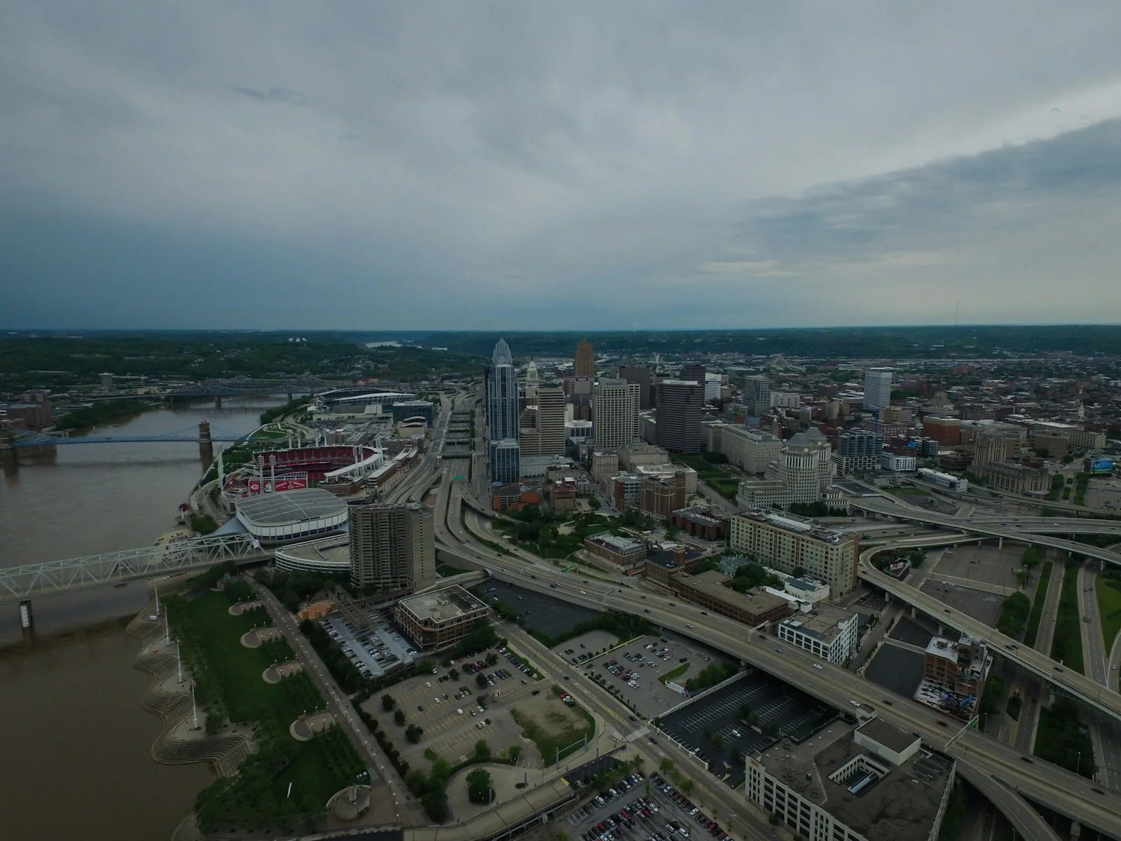 cityscape under white sky