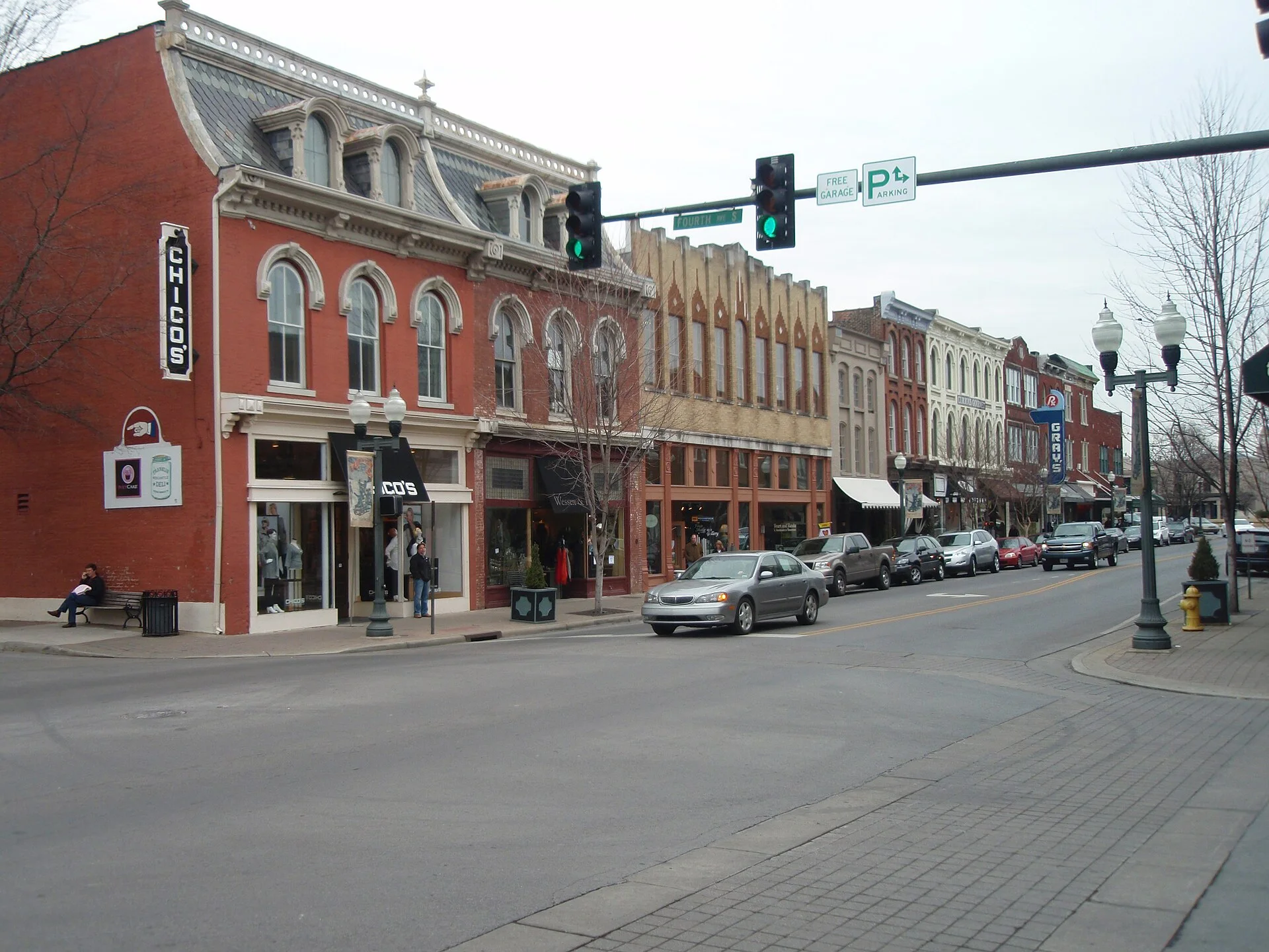 Intersection of 4th Avenue and Main Street in Franklin, Tennessee