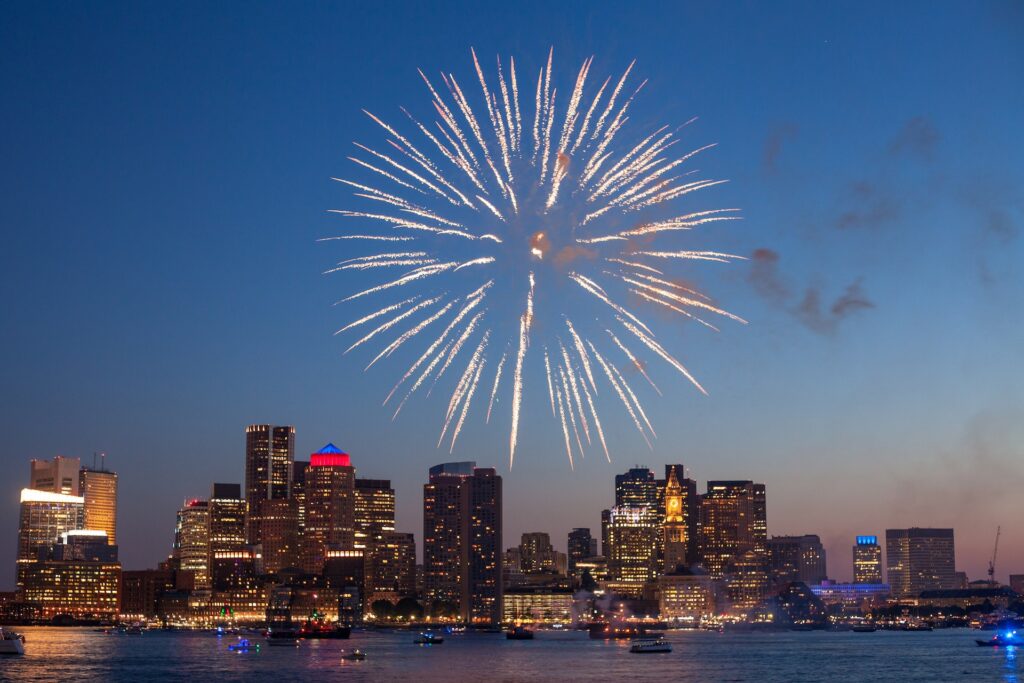 Feuerwerk über Boston