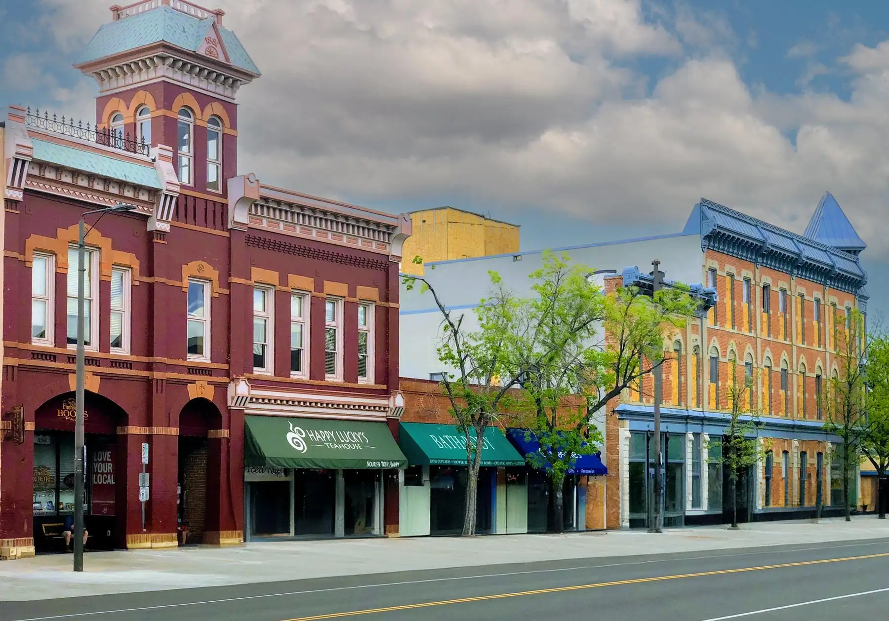 Old Town Fort Collins mit historischen Fassaden in Fort Collins