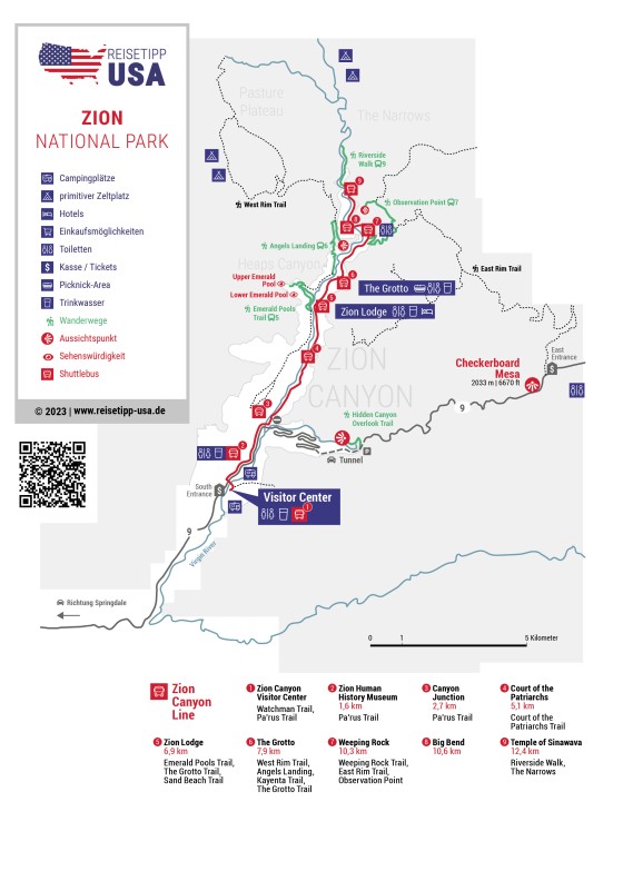 Titelbild von Karte des Zion National Park