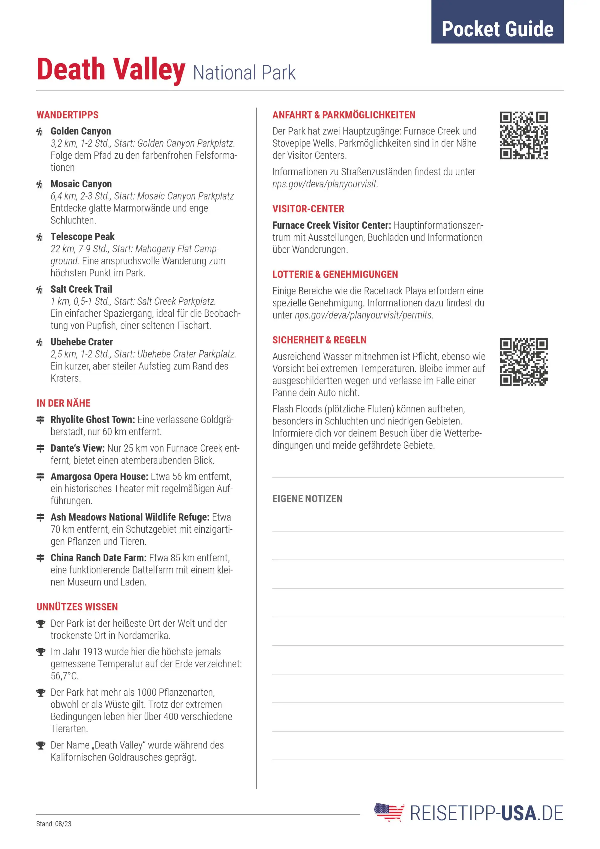 Vorschau Pocket Guide Death Valley Nationalpark