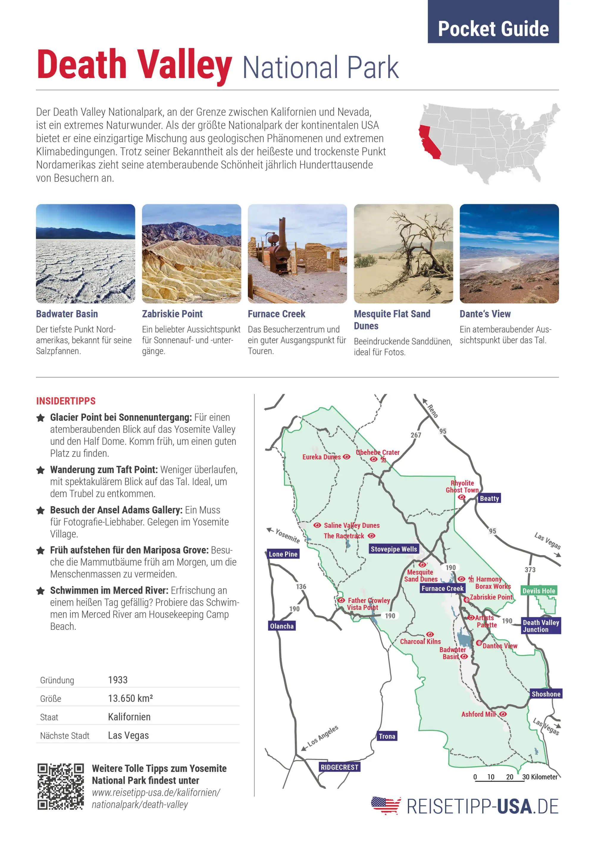 Ansicht Rückseite Pocket Guide Death Valley Nationalpark