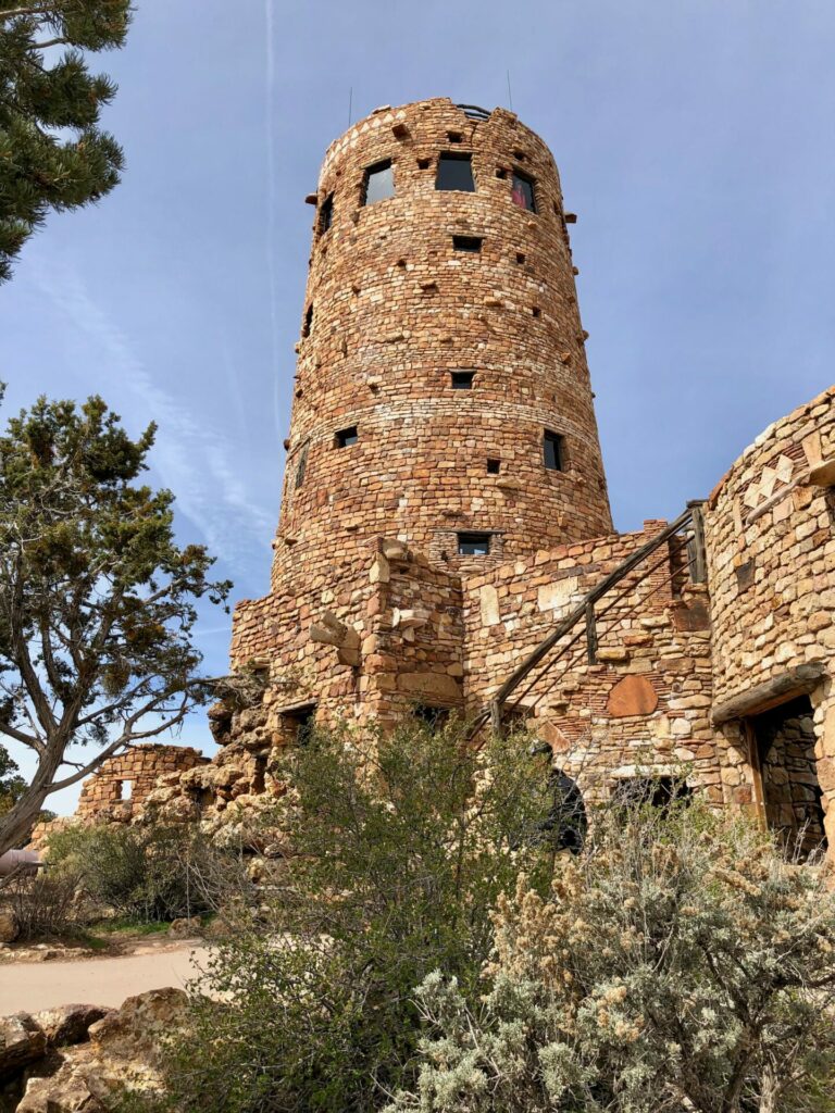 Desert View Watchtower am östlichen South Rim des Grand Canyon