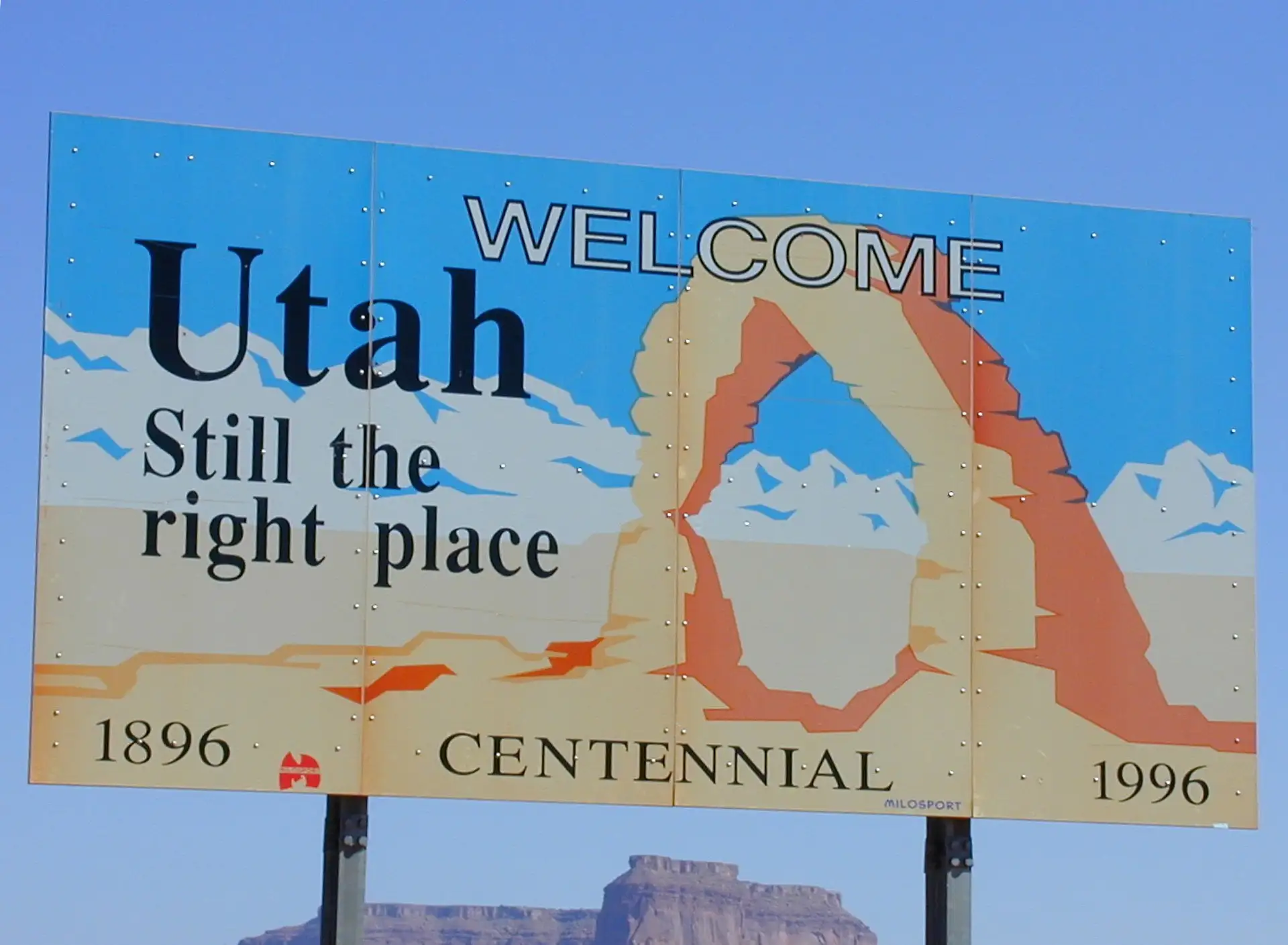 Welcome to Utah Schild am Straßenrand